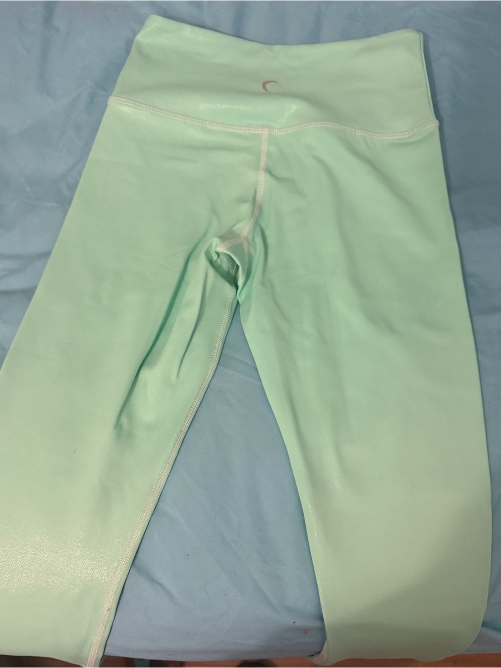 ZYIA Turquoise Metallic High-Waist Leggings